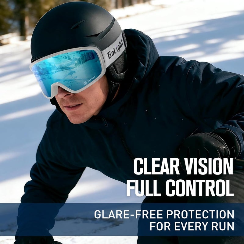 Golight Polarized Anti-Glare Ski Goggles XL OTG – Anti-Fog Double Lens, UV400, Triple-Foam, Anti-Slip Strap for Men & Women - Image 3